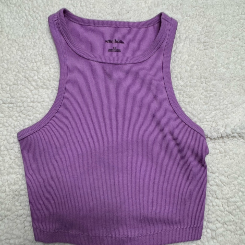 Wild Fable Purple Fitted Crop Tank Top